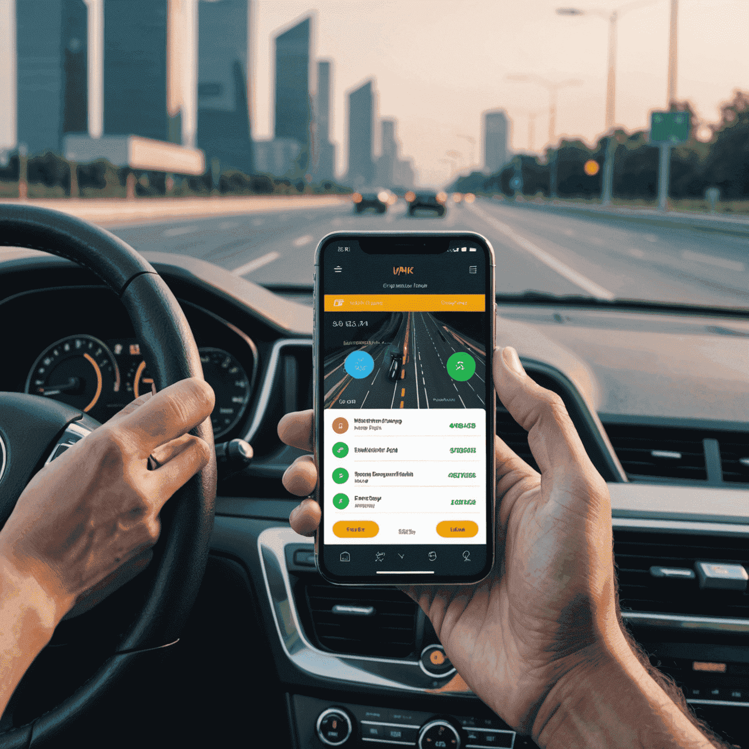 A digital illustration showing a smartphone displaying a Salik payment app interface, with a car driving on a modern highway in the background. The image emphasizes the ease and convenience of digital fine payments and Salik recharges.