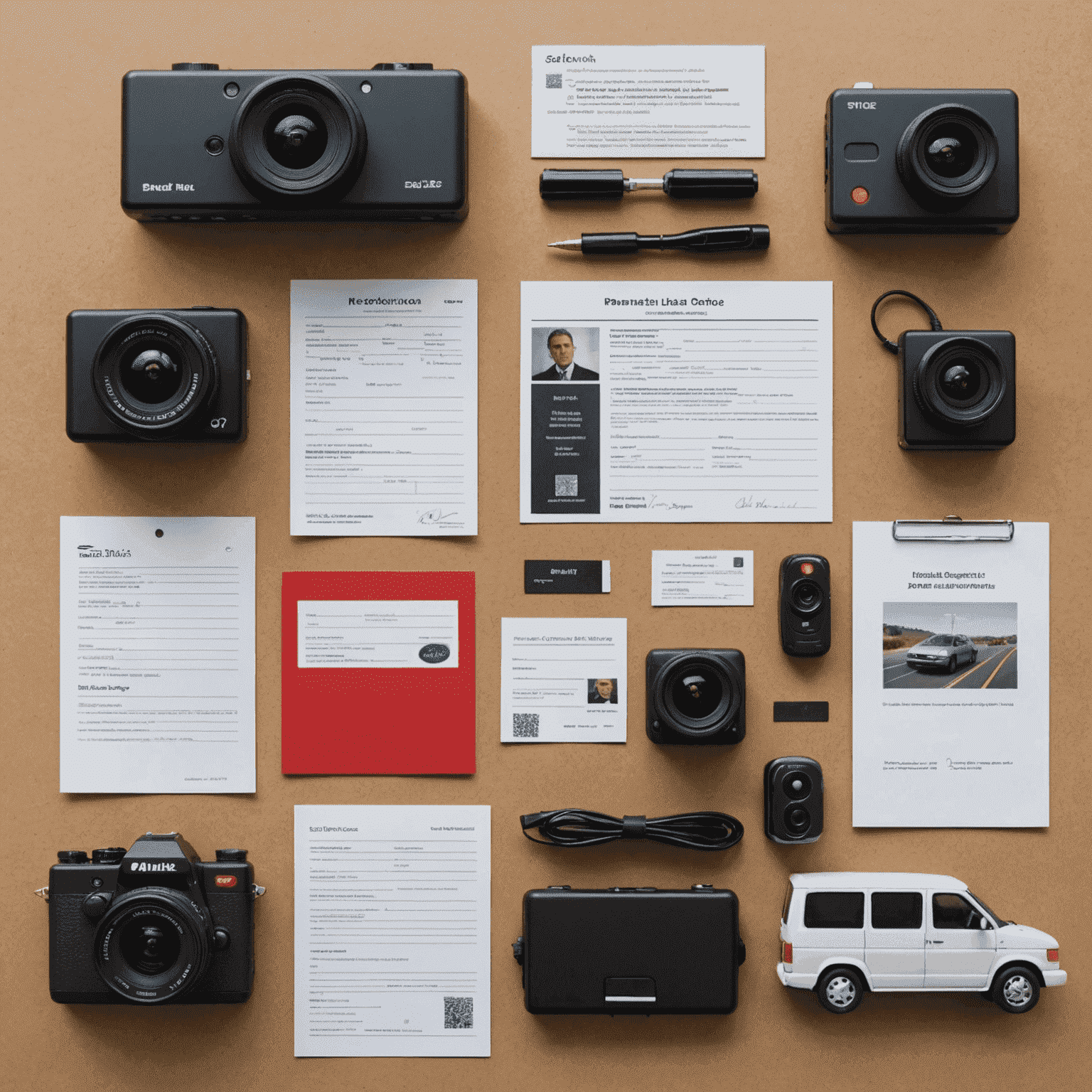 A collage showing various types of evidence for disputing a fine, including a dashboard camera, Salik tag, and official documents