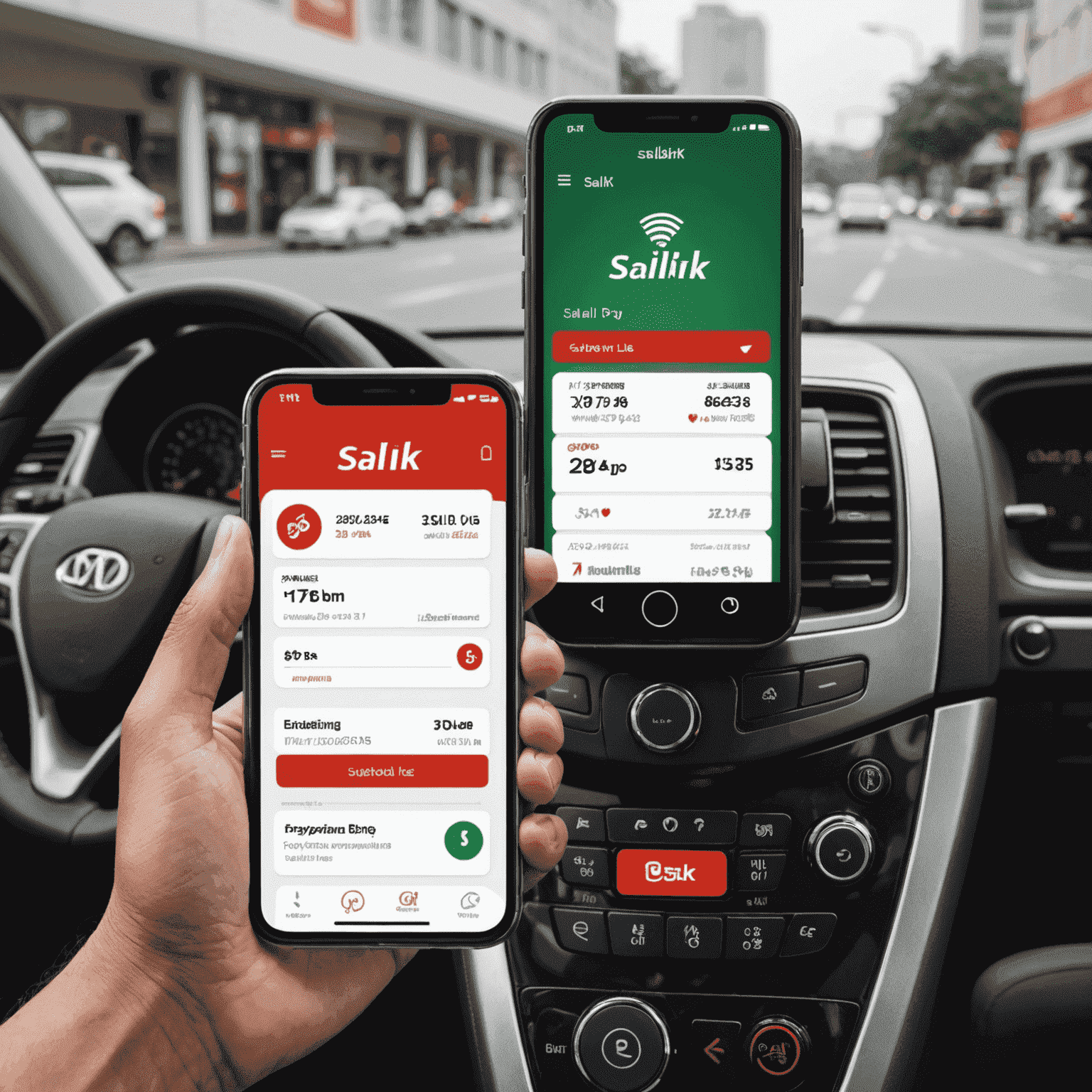 Smartphone displaying Salik Quick Pay interface with easy-to-use buttons for rapid toll payment